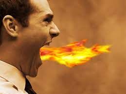 Língua de fogo queimando